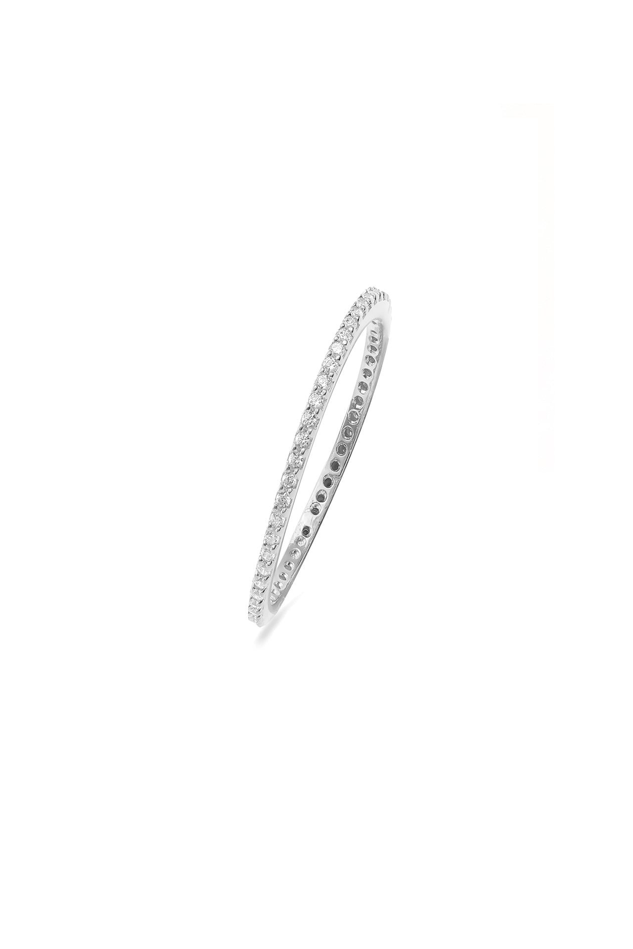 925 Silver Cubic Zirconia Eternity Band Ring